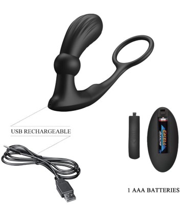 PRETTY LOVE WARREN ANILLO VIBRADOR ANAL NEGRO