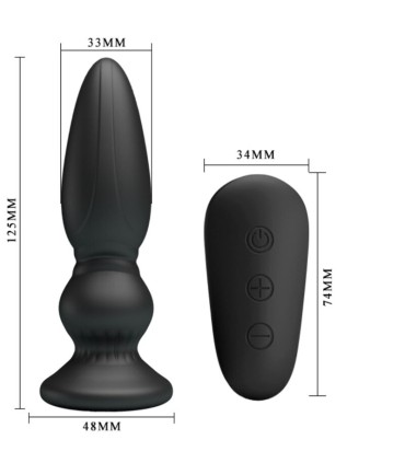 MR PLAY VIBRADOR POTENTE CONTROL REMOTO ANAL PLUG NEGRO