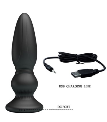 MR PLAY VIBRADOR POTENTE CONTROL REMOTO ANAL PLUG NEGRO