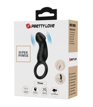 PRETTY LOVE TRAE ANILLO VIBRADOR NEGRO