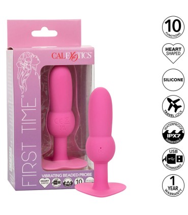 CALEXOTICS FIRST TIME PLUG ANAL CON CUENCAS 10 VIBRACIONES ROSA