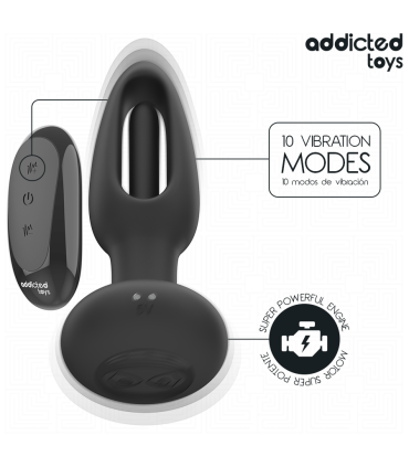 ADDICTED TOYS PLUG ANAL CON LENGUA VIBRADORA Y CONTROL REMOTO