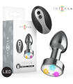 INTENSE - PLUG ANAL TALLA S DE METAL VIBRADOR CON LUCES LED MULTICOLOR Y CONTROL REMOTO