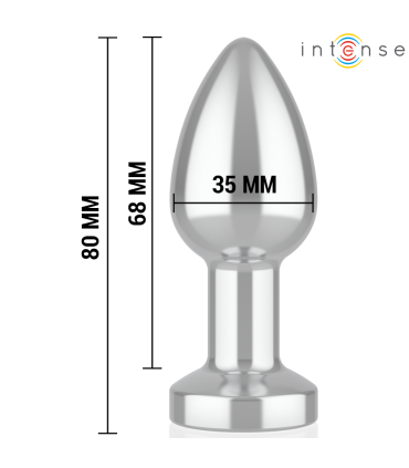 INTENSE PLUG ANAL TALLA S DE METAL VIBRADOR CON LUCES LED MULTICOLOR Y CONTROL REMOTO