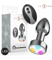 INTENSE - PLUG ANAL TALLA M DE METAL VIBRADOR CON LUCES LED MULTICOLOR Y CONTROL REMOTO