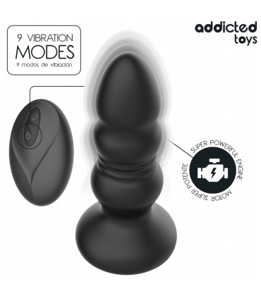 ADDICTED TOYS PLUG ANAL VIBRADOR THRUSTING Y LUZ LED CONTROL REMOTO