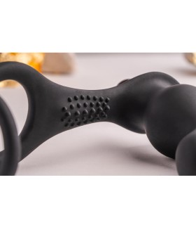 ROCKS OFF RO ZEN RRO PLUG ANAL CON ANILLO VIBRADOR PARA EL PENE NEGRO