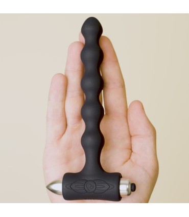 ROCKS OFF PETITE SENSATIONS PEARLS PLUG ANAL VIBRADOR NEGRO