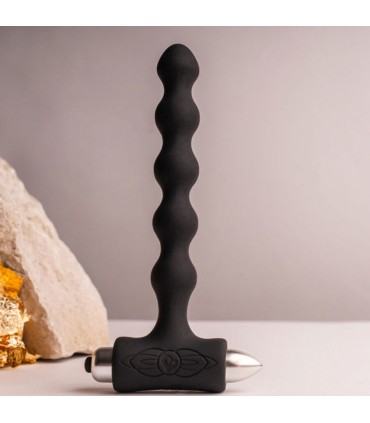 ROCKS OFF PETITE SENSATIONS PEARLS PLUG ANAL VIBRADOR NEGRO