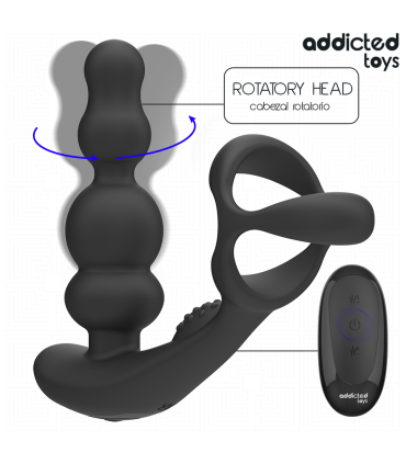 ADDICTED TOYS MASAJEADOR PROSTATICO ROTATORIO CONTROL REMOTO