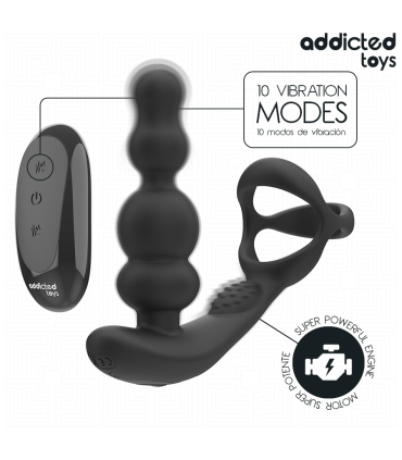 ADDICTED TOYS MASAJEADOR PROSTATICO ROTATORIO CONTROL REMOTO