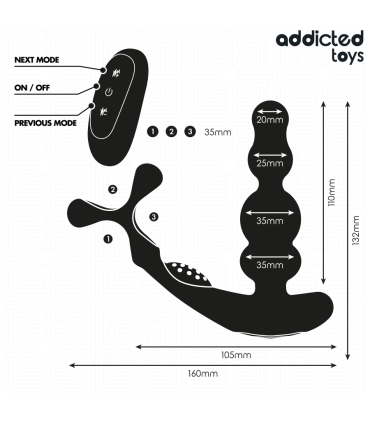 ADDICTED TOYS MASAJEADOR PROSTATICO ROTATORIO CONTROL REMOTO
