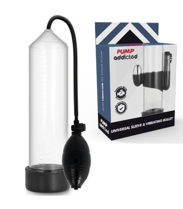 PUMP ADDICTED BOMBA ERECCION RX3 TRANSPARENTE CON VIBRADOR