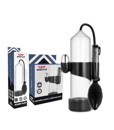 PUMP ADDICTED BOMBA ERECCION RX3 TRANSPARENTE CON VIBRADOR