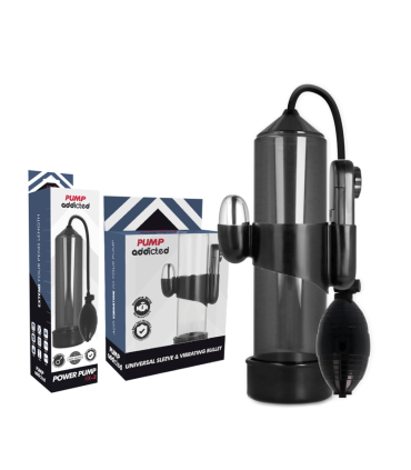 PUMP ADDICTED BOMBA ERECCION RX3 NEGRO CON VIBRADOR