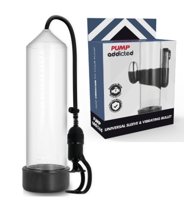 PUMP ADDICTED BOMBA ERECCION RX5 TRANSPARENTE CON VIBRADOR