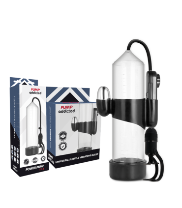 PUMP ADDICTED BOMBA ERECCION RX5 TRANSPARENTE CON VIBRADOR