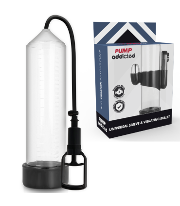 PUMP ADDICTED BOMBA ERECCION RX7 TRANSPARENTE CON VIBRADOR