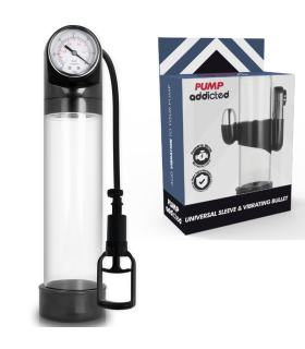 PUMP ADDICTED BOMBA ERECCION RX9 TRANSPARENTE CON VIBRADOR