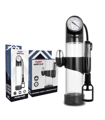 PUMP ADDICTED BOMBA ERECCION RX9 TRANSPARENTE CON VIBRADOR