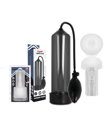 PUMP ADDICTED RX3 BOMBA ERECCION NEGRO CON MASTURBADOR
