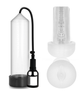 PUMP ADDICTED BOMBA ERECCION RX7 TRANSPARENTE CON MASTURBADOR