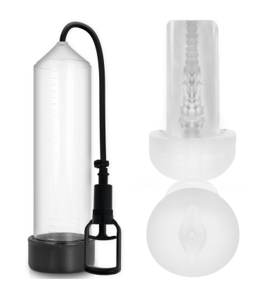 PUMP ADDICTED BOMBA ERECCION RX7 TRANSPARENTE CON MASTURBADOR