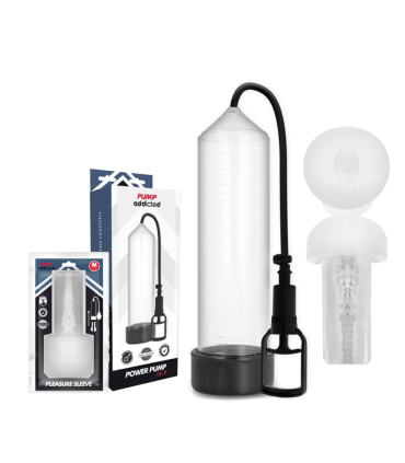 PUMP ADDICTED BOMBA ERECCION RX7 TRANSPARENTE CON MASTURBADOR