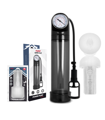 PUMP ADDICTED BOMBA ERECCION RX9 NEGRO CON MASTURBADOR