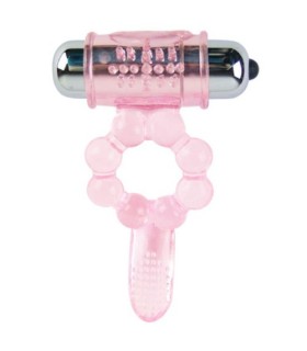 BAILE ANILLO SILICONA 10 RITMOS LENGUA CON VIBRACION ROSA