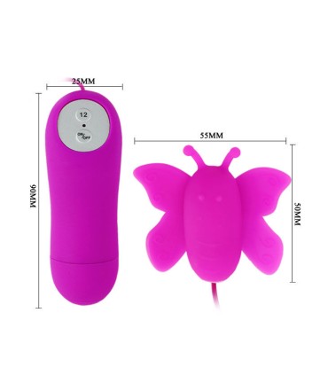 BAILE ESTIMULADOR DE CLITORIS MARIPOSA LOVE EGGS 12 VELOCIDADES LILA CONTROL REMOTO