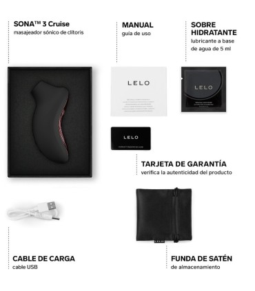 LELO SONA 3 CRUISE MASAJEADOR SONICO DE CLITORIS NEGRO