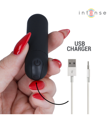 INTENSE KAREN MINI BALA VIBRADORA 10 MODOS RECARGABLE NEGRO