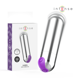 INTENSE KAREN MINI BALA VIBRADORA 10 MODOS RECARGABLE PLATEADO