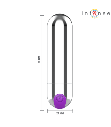 INTENSE KAREN MINI BALA VIBRADORA 10 MODOS RECARGABLE PLATEADO