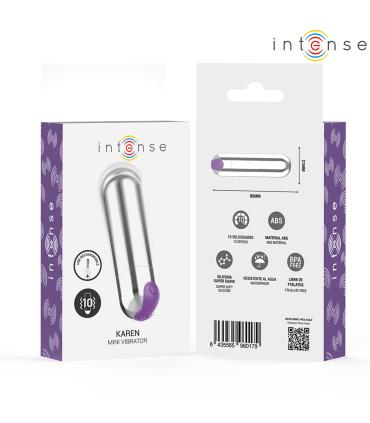 INTENSE KAREN MINI BALA VIBRADORA 10 MODOS RECARGABLE PLATEADO