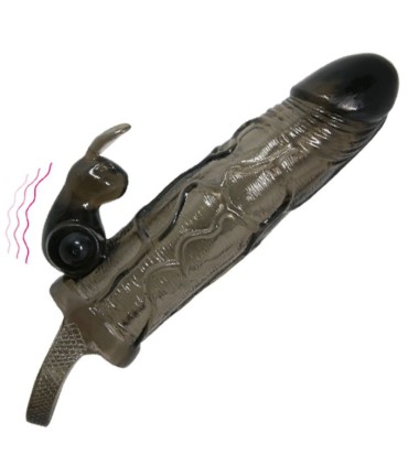 BAILE BRAVE MAN FUNDA REALISTICA PENE CON RABBIT 165 CM NEGRO