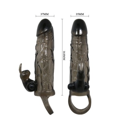 BAILE BRAVE MAN FUNDA REALISTICA PENE CON RABBIT 165 CM NEGRO