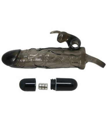 BAILE BRAVE MAN FUNDA REALISTICA PENE CON RABBIT 165 CM NEGRO