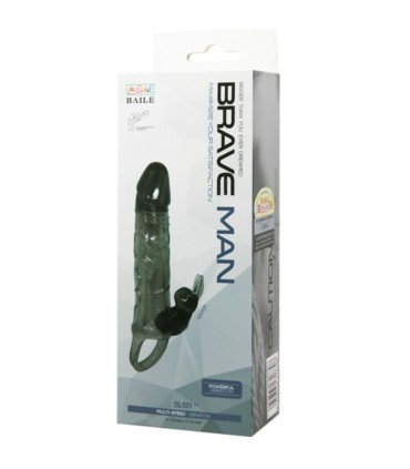 BAILE BRAVE MAN FUNDA REALISTICA PENE CON RABBIT 165 CM NEGRO