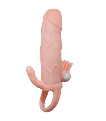 BAILE BRAVE MAN FUNDA PENE ANAL Y CLITORIS VIBRADOR 165 CM NATURAL