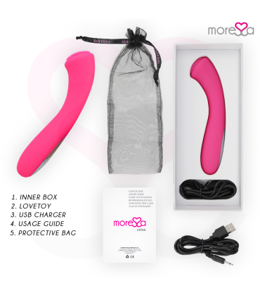 MORESSA CELSO MASAJEADOR DUO PUNTO G Y SUERO PELVICO PREMIUM SILICONE RECARGABLE