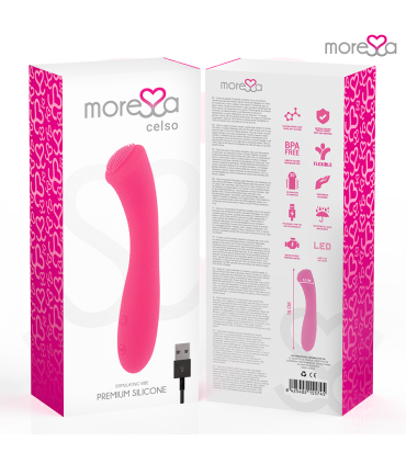 MORESSA CELSO MASAJEADOR DUO PUNTO G Y SUERO PELVICO PREMIUM SILICONE RECARGABLE