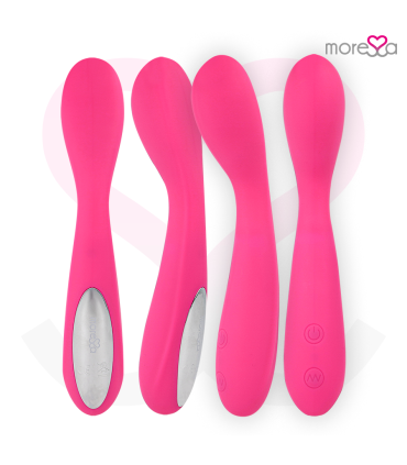 MORESSA DRUSO MASAJEADOR DUO PUNTO G Y SUERO PELVICO PREMIUM SILICONE RECARGABLE