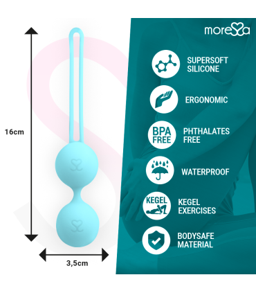 MORESSA OSIAN TWO ENTRENAMIENTO SUELO PELVICO 101gr PREMIUM SILICONA TURQUESA