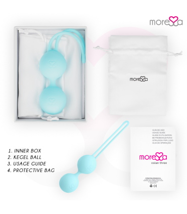 MORESSA OSIAN THREE ENTRENAMIENTO SUELO PELVICO 85 gr PREMIUM SILICONA TURQUESA