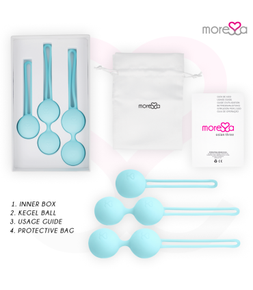 MORESSA OSIAN SET Osian One 51 Gr Osian Two 101 Gr Osian Three 85 gr PREMIUM SILICONA TURQUESA