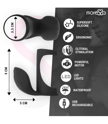 MORESSA BRANDON POTENTE ANILLO VIBRADOR CON FUNDA DE ENGROSAMIENTO MASCULINO