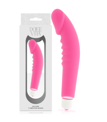 DOLCE VITA REALISTIC PLEASURE VIBRADOR SILICONA ROSA