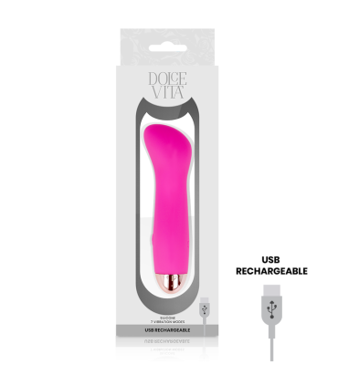 DOLCE VITA VIBRADOR RECARGABLE ONE ROSA 7 VELOCIDADES